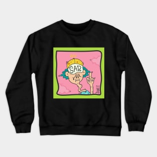 Dope sad rapper middle finger to the world illustration Crewneck Sweatshirt